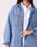 Denim  Dress Shirt (W700) - Just4women