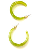 Chunky Green Hoops - Trio Earrings