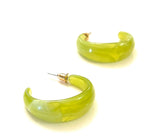 Chunky Green Hoops - Trio Earrings