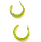 Chunky Green Hoops - Trio Earrings