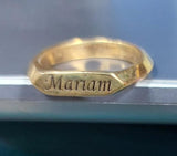 'Mariam' Personalized Name Ring - Taba Silver