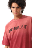 Chest Printed Cotton T-Shirt - White Rabbit