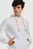 Slip On Plain Hoodie With Neon Details (143) - White Rabbit