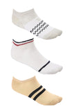 Slip Bi-Tone Patterned Ankle Length Socks - White Rabbit