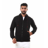 Middle Zipper Solid Casual Hoodie (216) - White Rabbit