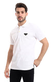 Pique Pattern Turn Down Collar Polo Shirt - White Rabbit