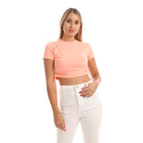 Solid Crop Top With Side Drawstring - Kady