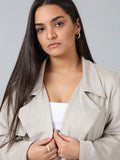 Suede Jacket With Belt  - Kady