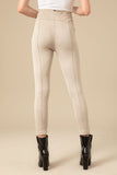 Suede Leggings With Side Zipper (B677) - Kady