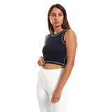 Sleevles With White Details Tank Top - Kady