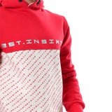 Bi-tone Printed Letters Hoodie (135) - White Rabbit