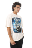 Deep Printed Cotton T-Shirt - White Rabbit