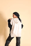 Two-Tone Oversized Hoodie (W556) - Just4Women