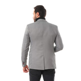 Birdseye Notched Collar Buttoned Blazer - White Rabbit