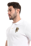 Stitched Logo Pique Patterned Polo Shirt - White Rabbit