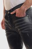 Slim Fit Jeans With Scratches (1194) - White Rabbit