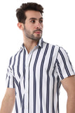 Striped Pattern Short Sleeves Shirt - White Rabbit