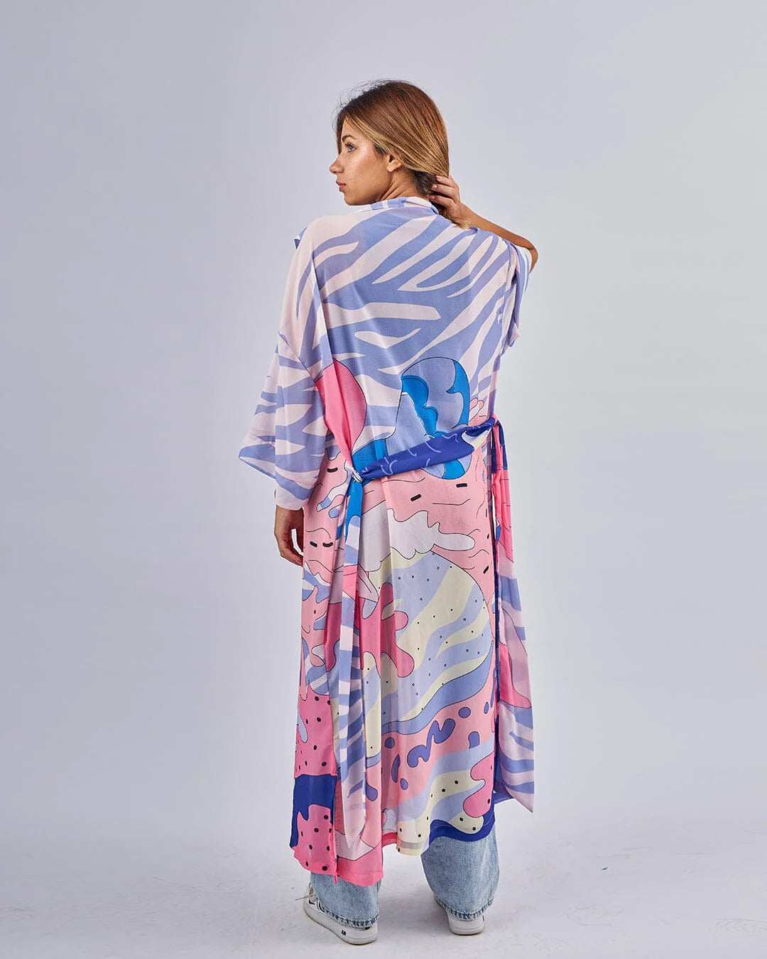Coral Bubble Gum - Chiffon Kimono - The Makeovr