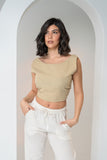 Cropped Linen Top - V Y C