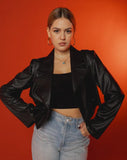 Cropped Leather Jacket - Angelica Fleur