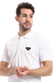 Pique Pattern Turn Down Collar Polo Shirt - White Rabbit