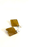 Octahedron Brown/Silver  Earrings - Trio Earrings