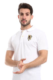 Stitched Logo Pique Patterned Polo Shirt - White Rabbit