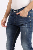 Slim Fit Jeans With Scratches (1192) - White Rabbit