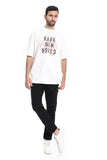 Back And Front Printed Pattern Slip On T-Shirt - White Rabbit