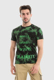 Printed On Tie-Dye Tee - White Rabbit