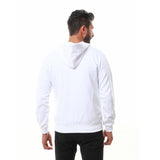 Middle Zipper Solid Casual Hoodie (216) - White Rabbit