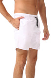 Side Pockets Plain Swim Shorts - White Rabbit