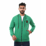 Middle Zipper Solid Casual Hoodie (216) - White Rabbit