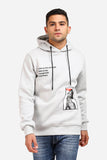 Printed Long Sleeve Hoodie (113) - White Rabbit