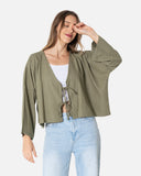 Cropped Tie Front Cardigan - The Makeovr