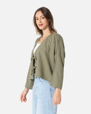 Cropped Tie Front Cardigan - The Makeovr