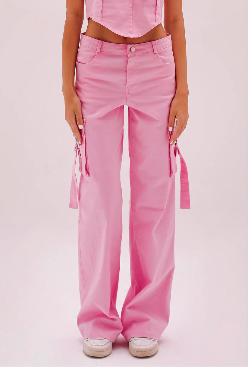 Pink Cargo Pants - Farah Wagdy