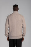 Wool Ribbed Knit Zip-Up Sweater  (220050) - Jorindo