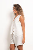 Twisted Vest Linen Set - Leocansa