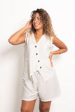 Twisted Vest Linen Set - Leocansa