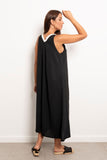 Two Tone V-neck Slip Maxi Dress - Leocansa