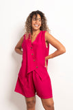 Twisted Vest Linen Set - Leocansa