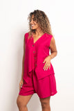 Twisted Vest Linen Set - Leocansa