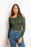 Long Sleeves Shoulder Cutout Top - Mitcha Label