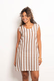 Striped Casual Short Dress - Viva