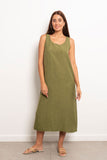 Round Neck Linen Dress - Viva