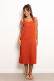 Round Neck Linen Dress - Viva