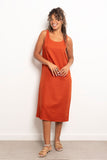 Round Neck Linen Dress - Viva