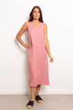 V-Neck Linen Basic Dress - Viva