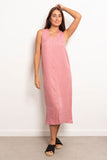 V-Neck Linen Basic Dress - Viva